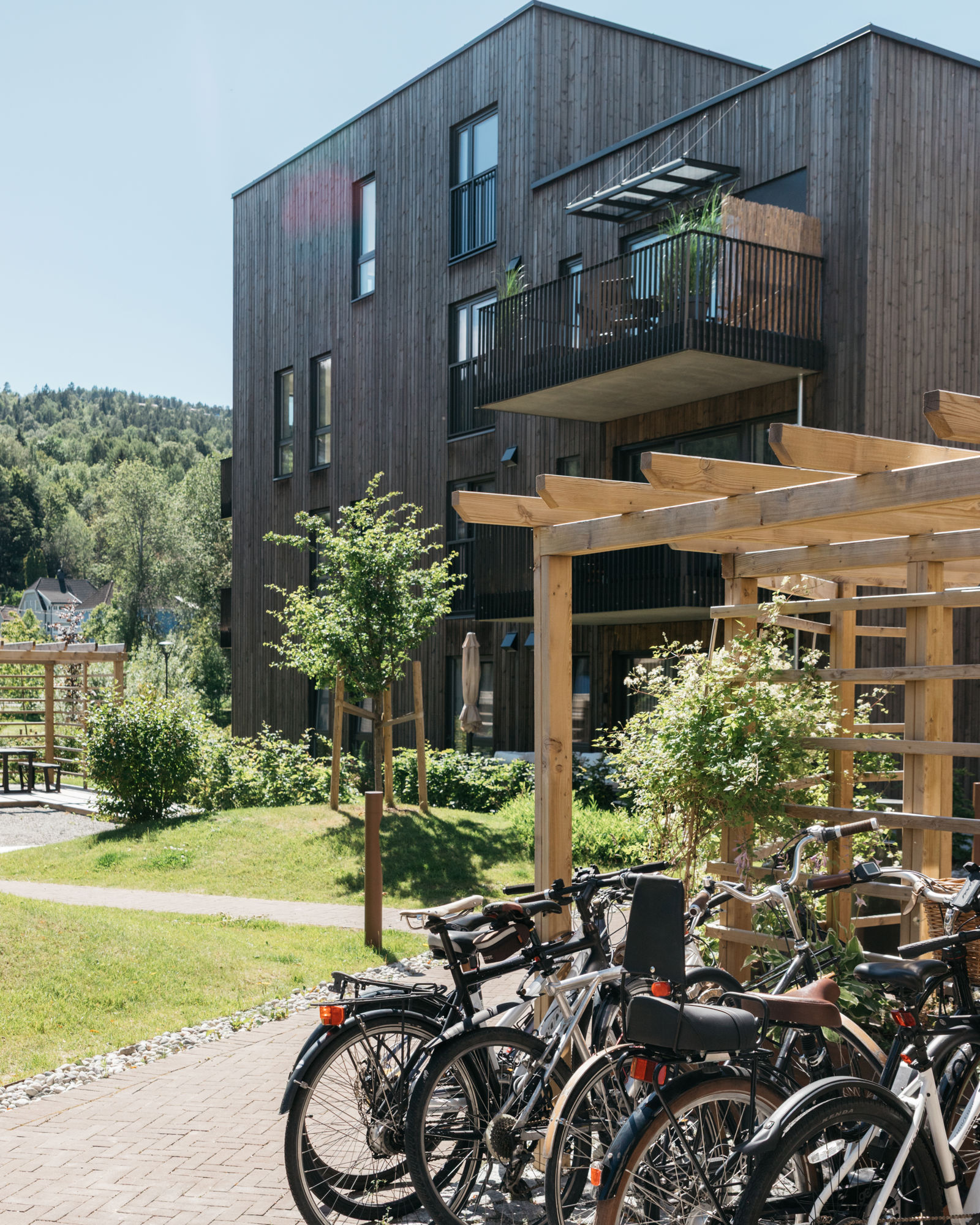 Sykkelparkering på området